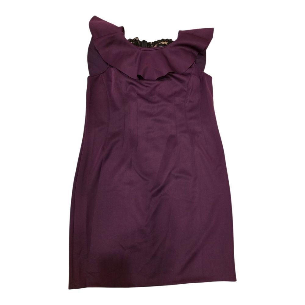NWT ELOQUII STUDIO Purple Ruffle Dress Lace Accent - Size 20